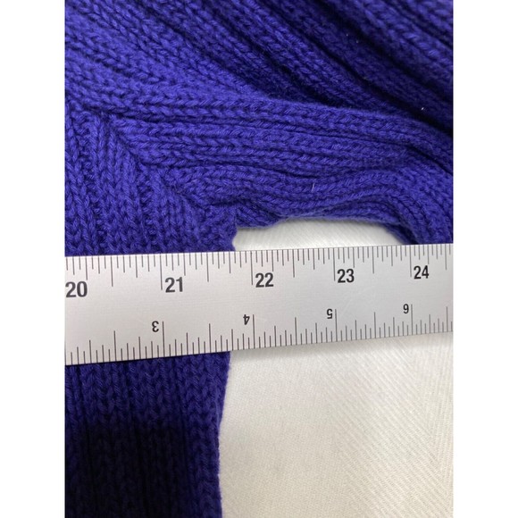 Chicos Draped Blue Cotton Blend Waterfall Cardigan Sweater Size Large Chicos 2 - Picture 7 of 10